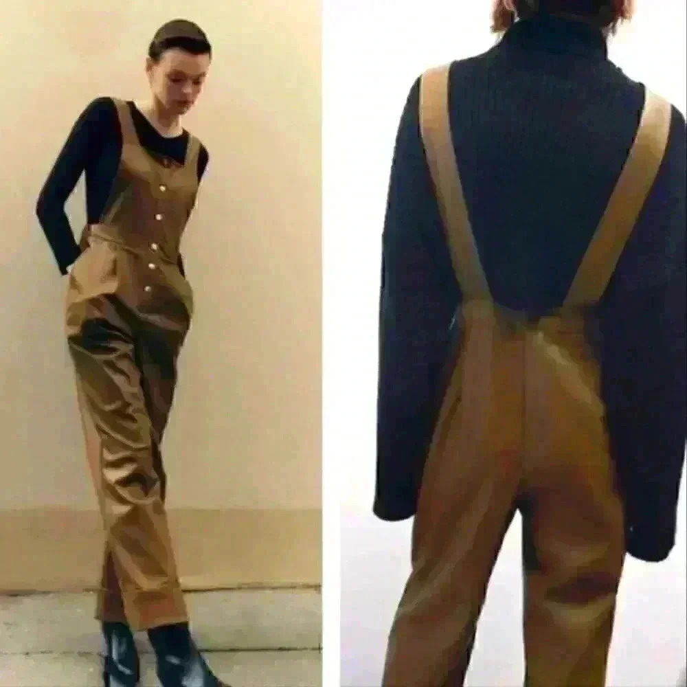 Zara Faux Leather Jumpsuit
